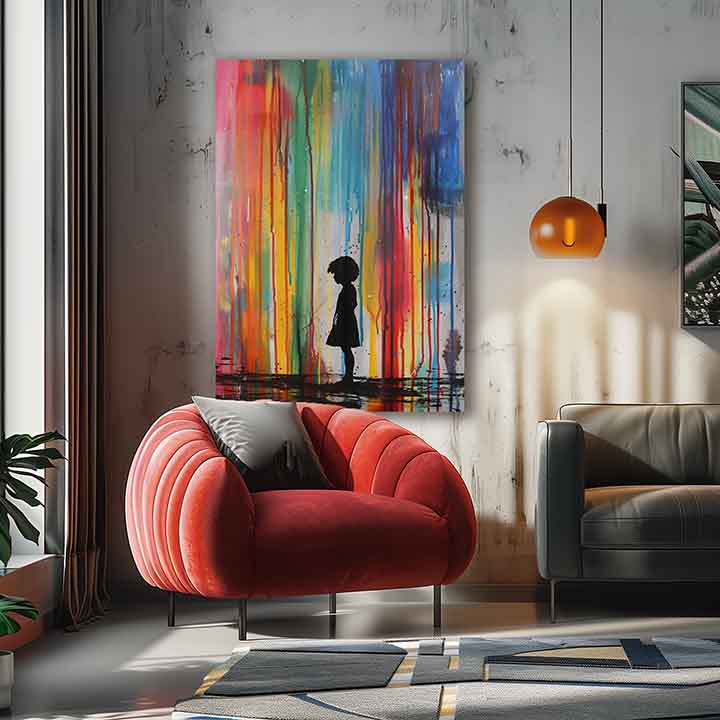 Obrázek RAINBOW SILHOUETTE na plátně | Akrylové detaily