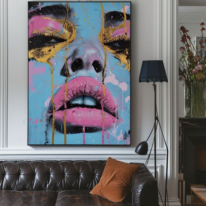 Obrázek NEON LIPS on canvas | Akrylové detaily