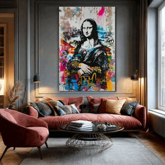 Obrázek GRAFFITI MONA na plátně | Malovaná struktura