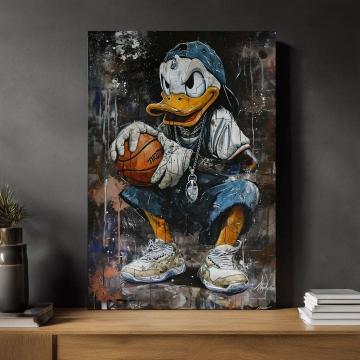 Obrázek LEBRON DUCK na plátně | Malovaná struktura