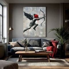 Obrázek CUPID'S AIM na plátně | Malovaná struktura