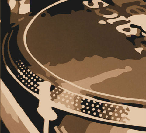 Ručně malovaný POP ART obraz DJ 60x40 cm