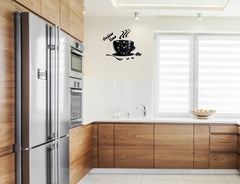 Moderní nástěnné hodiny COFFEE TIME 3D BLACK