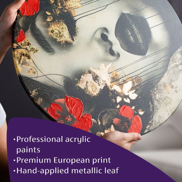Ručně malovaný obraz na plátně s motivem Pravá elegance, louka, klidná atmosféra, příroda a jarní atmosféra | Kulaté obrazy s akrylom Pravá elegance – produkt, pohled 4