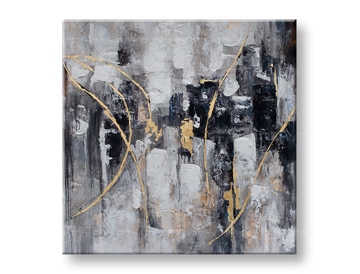Ručně malovaný obraz na zeď ABSTRAKT 80x80 cm – 3D perspektiva canvasu na dřevěném rámu | 100 % originál | akryl na plátně ARTMIE | Papilora.sk