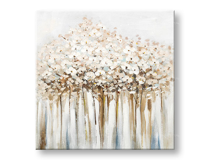 Ručně malovaný obraz na zeď KVĚTY 70x70 cm – 3D perspektiva canvasu na dřevěném rámu | 100 % originál | akryl na plátně ARTMIE | Papilora.sk