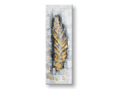 Ručně malovaný obraz na zeď LIST 40x120 cm – 3D perspektiva canvasu na dřevěném rámu | 100 % originál | akryl na plátně ARTMIE | Papilora.sk