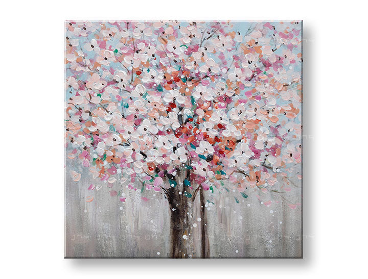 Ručně malovaný obraz na zeď STROM 60x60 cm – 3D perspektiva canvasu na dřevěném rámu | 100 % originál | akryl na plátně ARTMIE | Papilora.sk