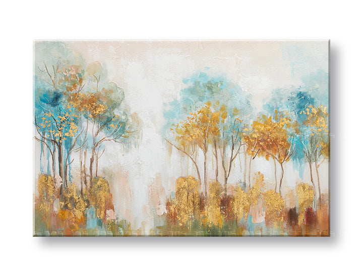 Ručně malovaný obraz na zeď STROMY 90x60 cm – 3D perspektiva canvasu na dřevěném rámu | 100 % originál | akryl na plátně ARTMIE | Papilora.sk
