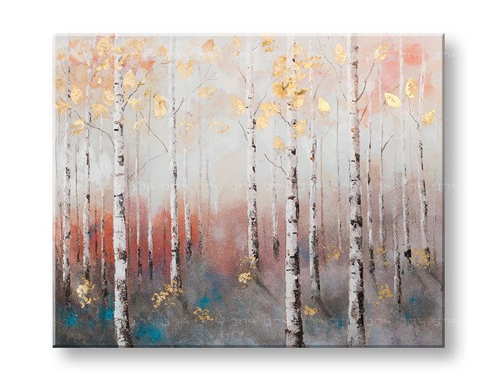 Ručně malovaný obraz na zeď STROMY 100x80 cm – 3D perspektiva canvasu na dřevěném rámu | 100 % originál | akryl na plátně ARTMIE | Papilora.sk
