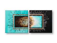 Malovaná nástěnná malba ABSTRAKT 2-dílná YOBATAB006E2