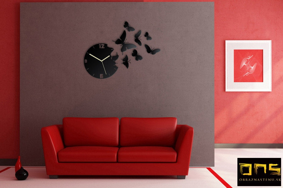 Moderní nástěnné hodiny MOTÝLE  NH003