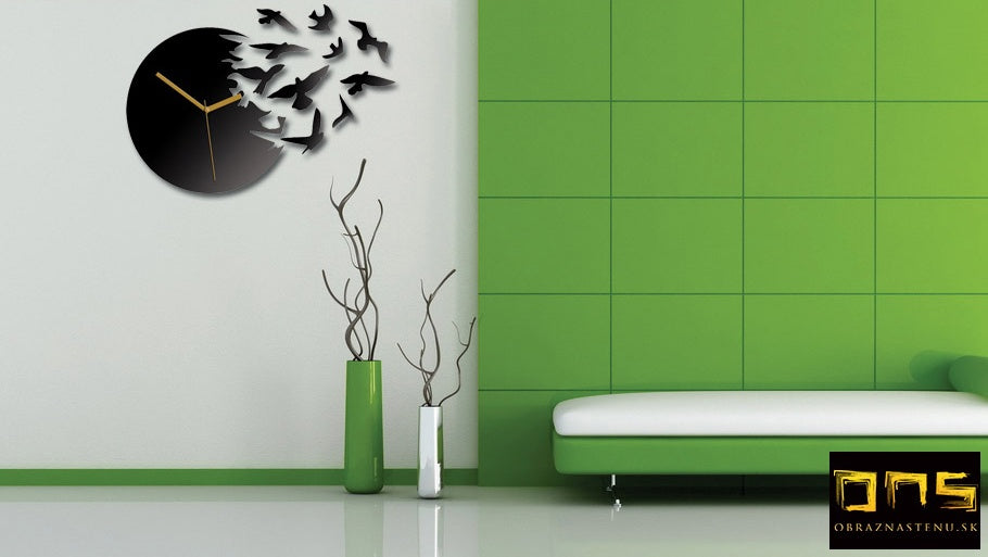 Moderní nástěnné hodiny RAJSKÉ VTÁKY  NH007