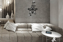 Moderní obraz s motivem HEXAGON, dětský motiv v bílo-stříbrných odstínech | Moderní nástěnné hodiny HEXAGON, čas a minimalismus – náhled