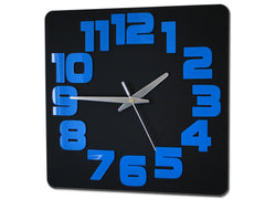 Moderní nástěnné hodiny LOGIC BLACK-BLUE blackblue - obrázek 2