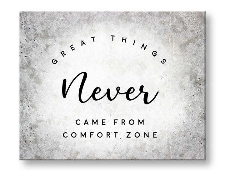Industriální obraz na plátně s motivem Great things, motivační citát, příroda v šedo-černých odstínech, růst a rozvoj, vhodný do kanceláře – hlavní