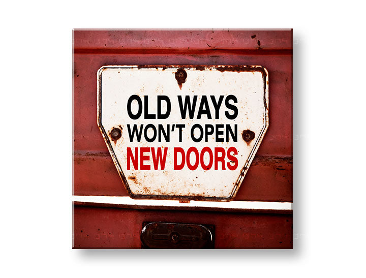 Vintage obraz na plátně s motivem Old ways, motivační citát v bílo-červených odstínech, vhodný do kanceláře | Motivační obraz na stěnu Old ways_002 – hlavní