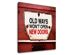 Vintage obraz na plátně s motivem Old ways, motivační citát v bílo-červených odstínech, vhodný do kanceláře | Motivační obraz na stěnu Old ways_002 – produkt