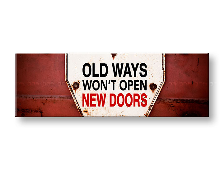 Vintage obraz na plátně s motivem Old ways, motivační citát v bílo-červených odstínech, vhodný do chodby | Motivační obraz na stěnu Old ways_003 – hlavní