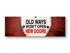 Vintage obraz na plátně s motivem Old ways, motivační citát v bílo-červených odstínech, vhodný do chodby | Motivační obraz na stěnu Old ways_003 – hlavní
