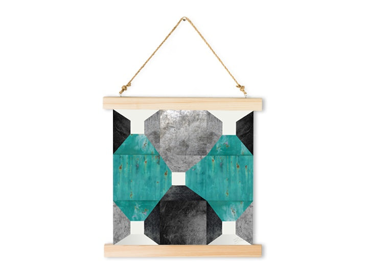 Industriální obraz na plátně s motivem In The Garden v bílo-modrých odstínech, vhodný do obývacího pokoje | Závěsné plátno na stěnu In The Garden – hlavní