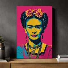 Moderní obraz na plátně s motivem Frida Pop, růže v žluto-černých odstínech, odvážná atmosféra, sláva | Obraz Frida Pop – produkt