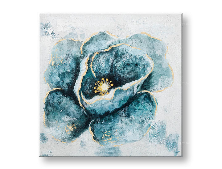 Ručně malovaný obraz na zeď KVĚTY 50x50 cm – 3D perspektiva canvasu na dřevěném rámu | 100 % originál | akryl na plátně ARTMIE | Papilora.sk