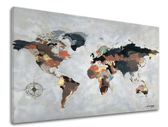 Obraz na plátně MAPA SVĚTA 1 díl XOBCH12287GE1