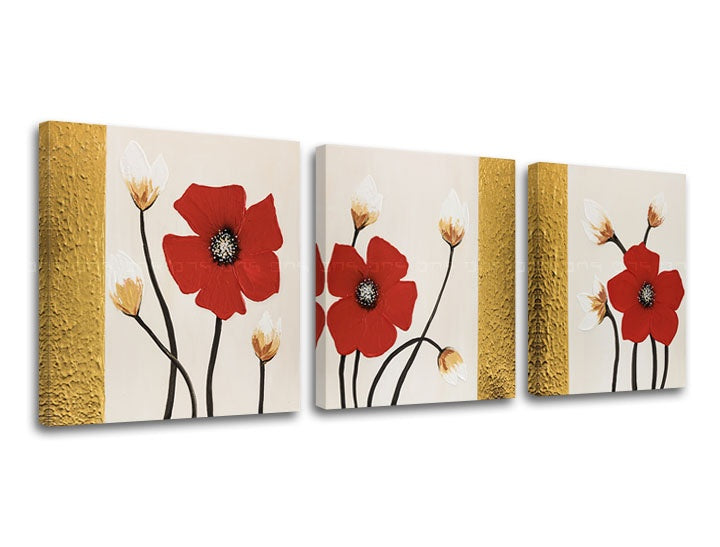 Obraz na plátně KVĚTINY 3 části XOBDO148D3
