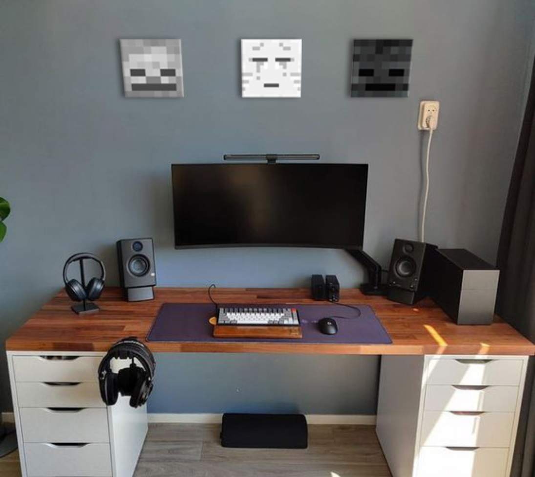 Malování z Minecraftu - Vybrané postavy na plátně - Ghast, Skeleton, Withderova kostra