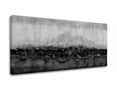 Ve skandinávském stylu obraz na plátně s motivem mlha, textura, krajina, příroda v bílo-šedých odstínech, klidná atmosféra, příroda a samota – produkt
