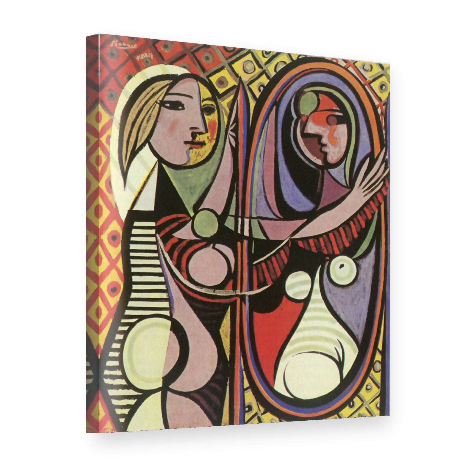Obraz na plátně Dívka před zrcadlem – Pablo Picasso, 3D pohled