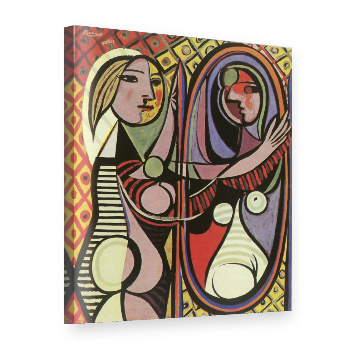 Obraz na plátně Dívka před zrcadlem – Pablo Picasso, 3D pohled