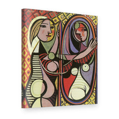 Obraz na plátně Dívka před zrcadlem – Pablo Picasso, 3D pohled
