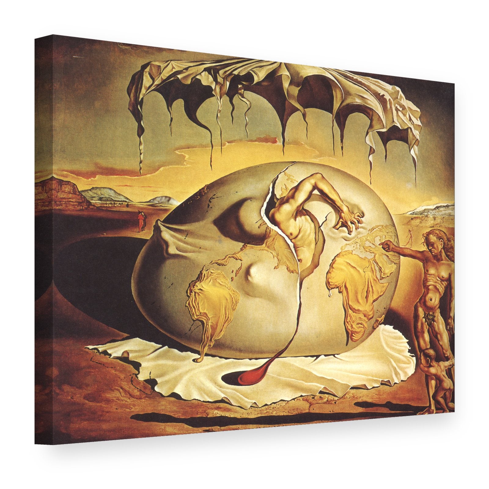 Obraz na plátně Geopolitické dítě pozoruje zrod nového člověka – Salvador Dalí, 3D pohled