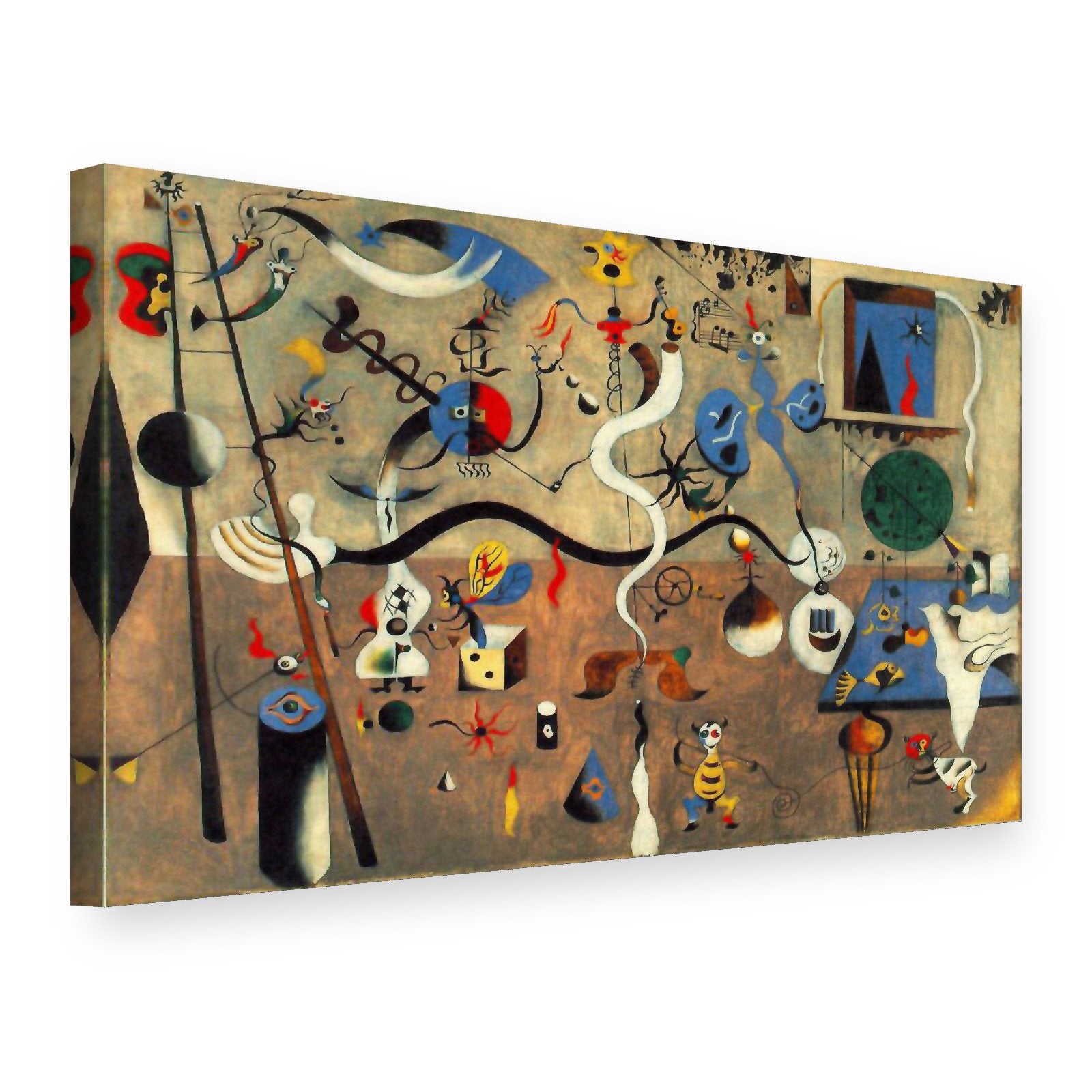 Obraz na plátně Harlekýnův karneval – Joan Miró, 3D pohled