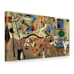 Obraz na plátně Harlekýnův karneval – Joan Miró, 3D pohled