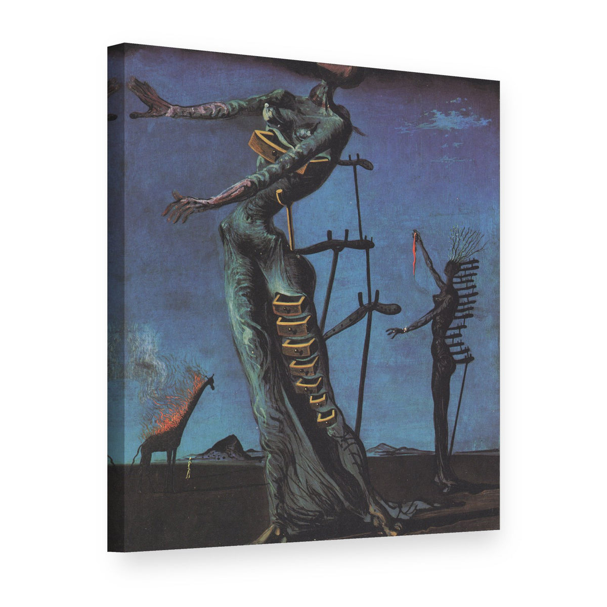 Obraz na plátně Hořící žirafa – Salvador Dalí, 3D pohled