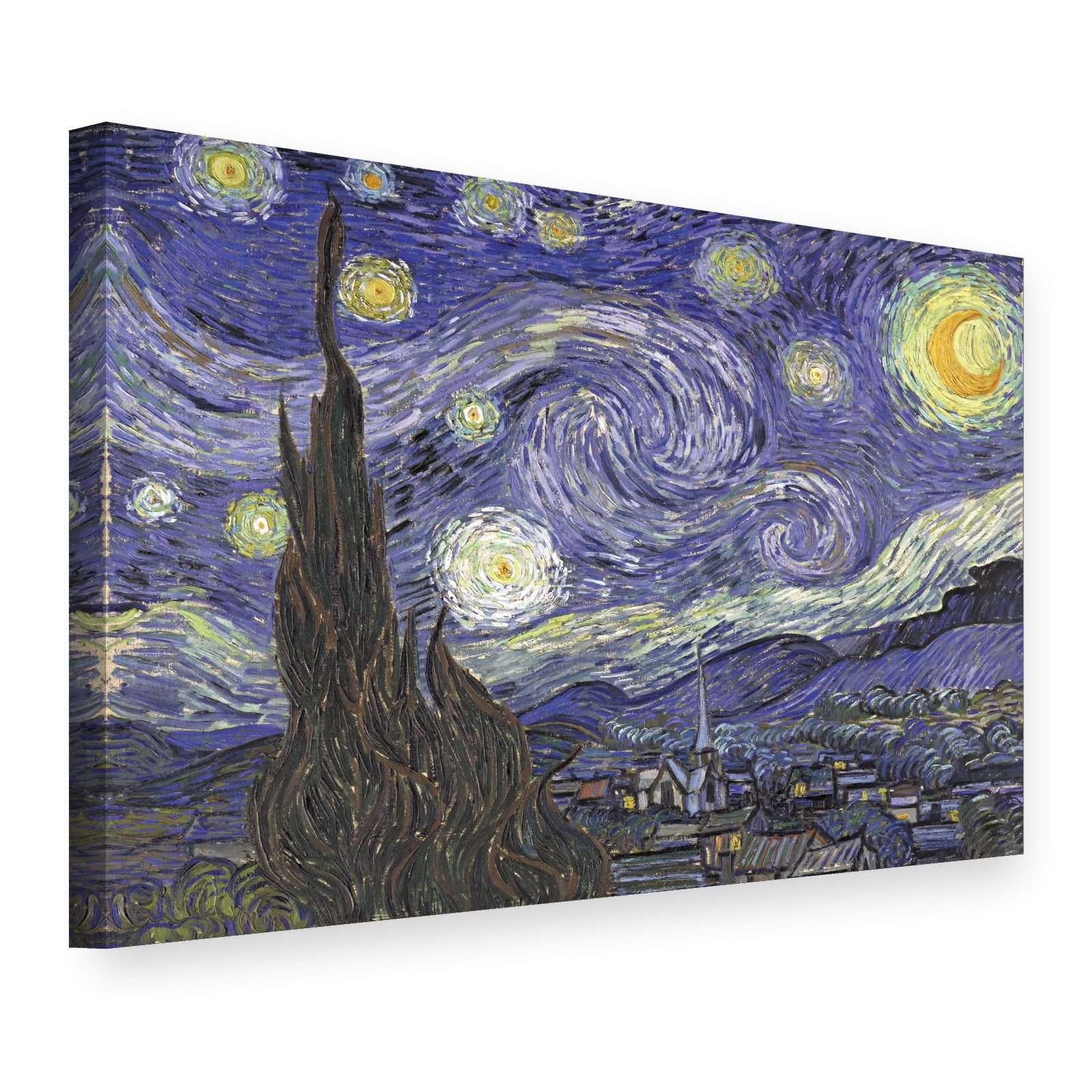 Obraz na plátně Hvězdná noc – Vincent van Gogh, 3D pohled