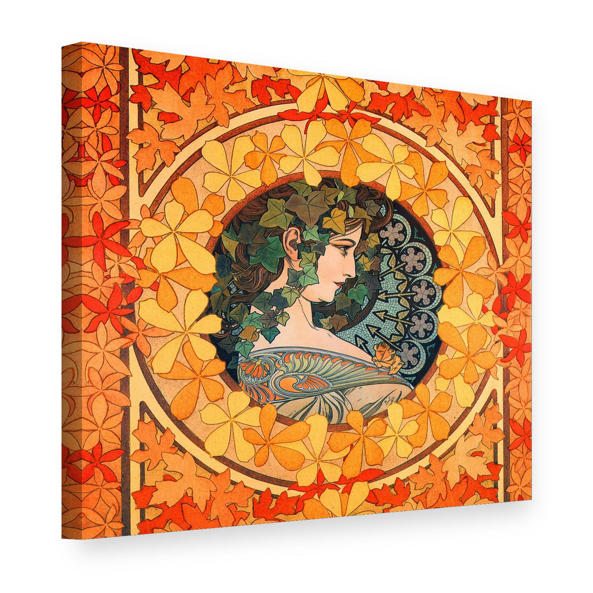 Obraz na plátně Jaro – Alfons Mucha, 3D pohled