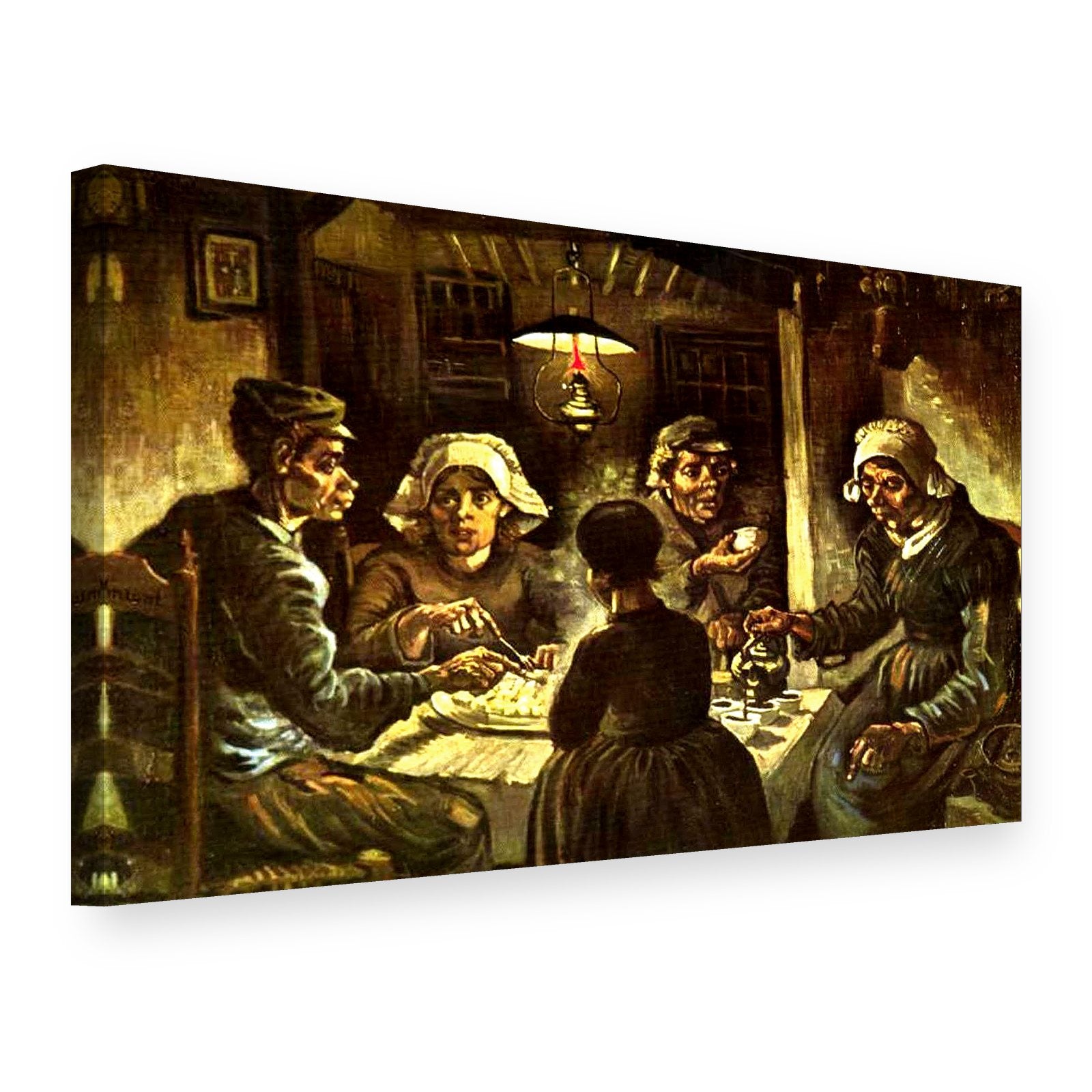 Obraz na plátně Jedlíci brambor – Vincent van Gogh, 3D pohled
