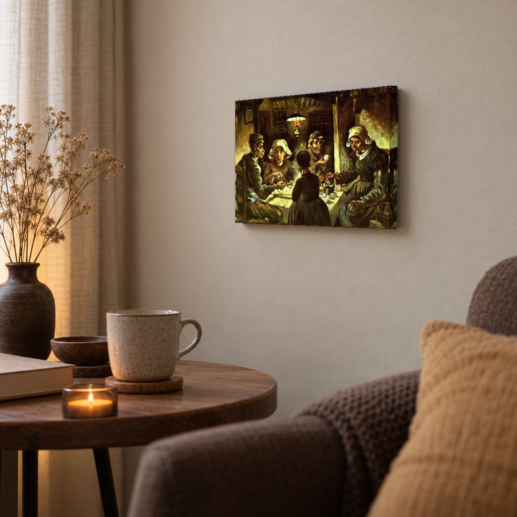 Obraz na plátně Jedlíci brambor – Vincent van Gogh v obývacím pokoji
