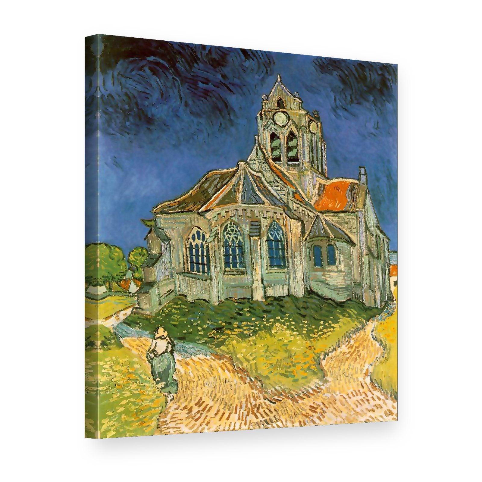 Obraz na plátně Kostel v Auvers – Vincent van Gogh, 3D pohled