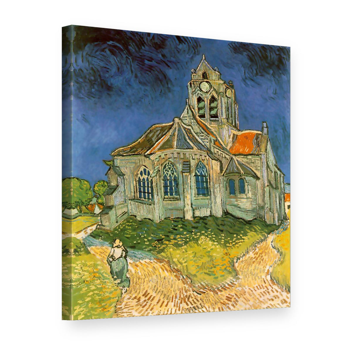 Obraz na plátně Kostel v Auvers – Vincent van Gogh, 3D pohled