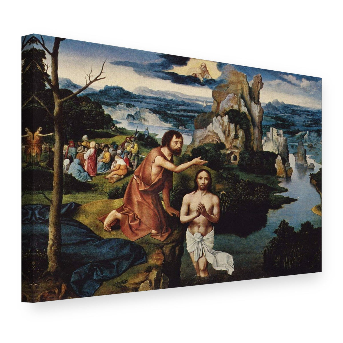 Obraz na plátně Křest Ježíše Krista – Joachim Patinir, 3D pohled