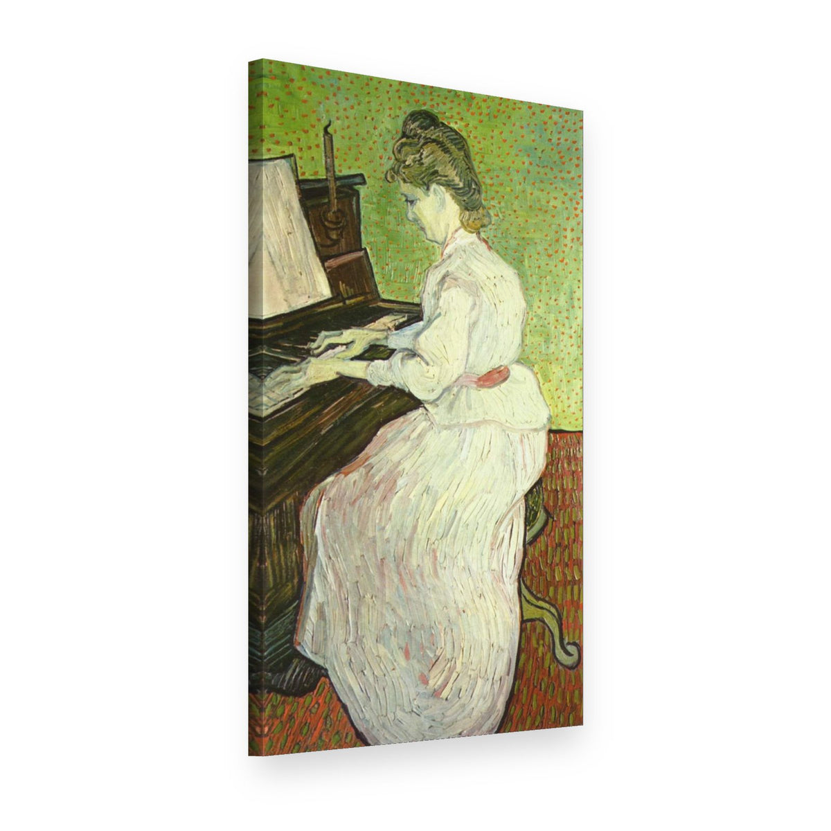 Obraz na plátně Marguerite Gachetová u klavíru – Vincent van Gogh, 3D pohled