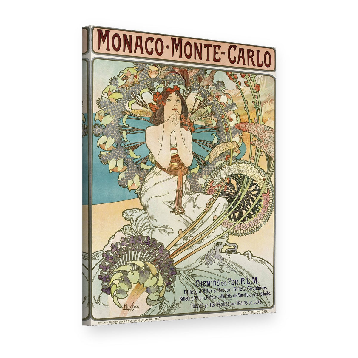 Obraz na plátně Monaco Monte Carlo – Alfons Mucha, 3D pohled