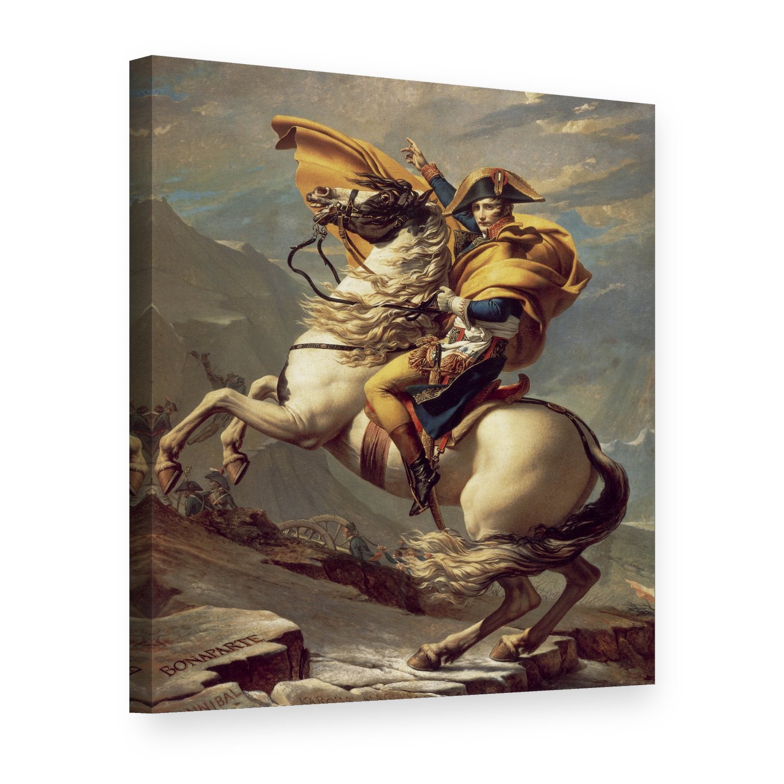 Obraz na plátně Napoleon překračuje Alpy – Jacques-Louis David, 3D pohled