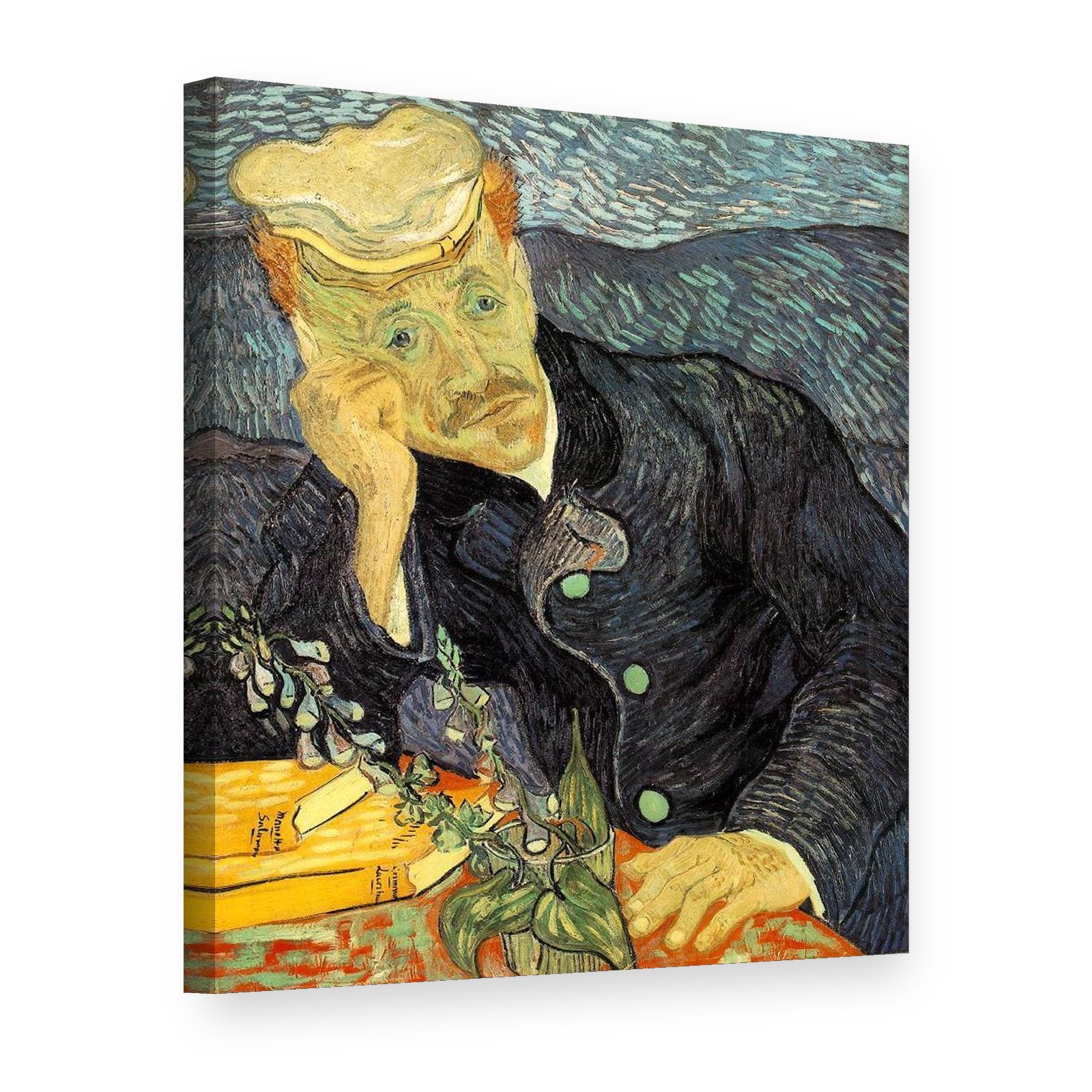 Obraz na plátně Portrét doktora Gacheta – Vincent van Gogh, 3D pohled