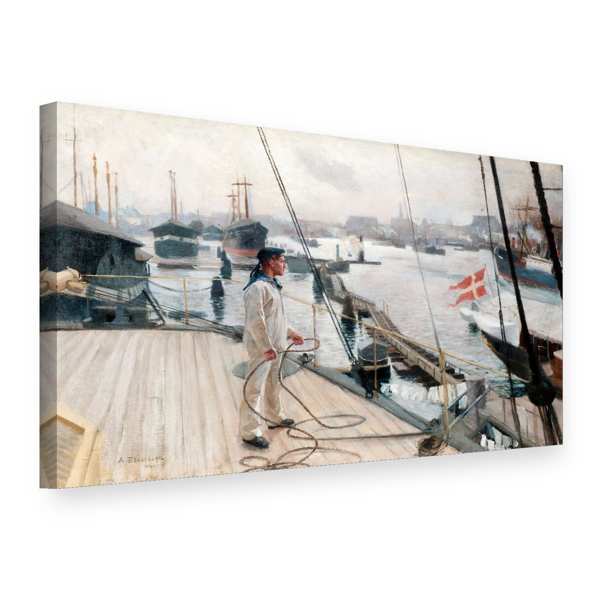 Obraz na plátně Přístav v Kodani – Albert Edelfelt, 3D pohled